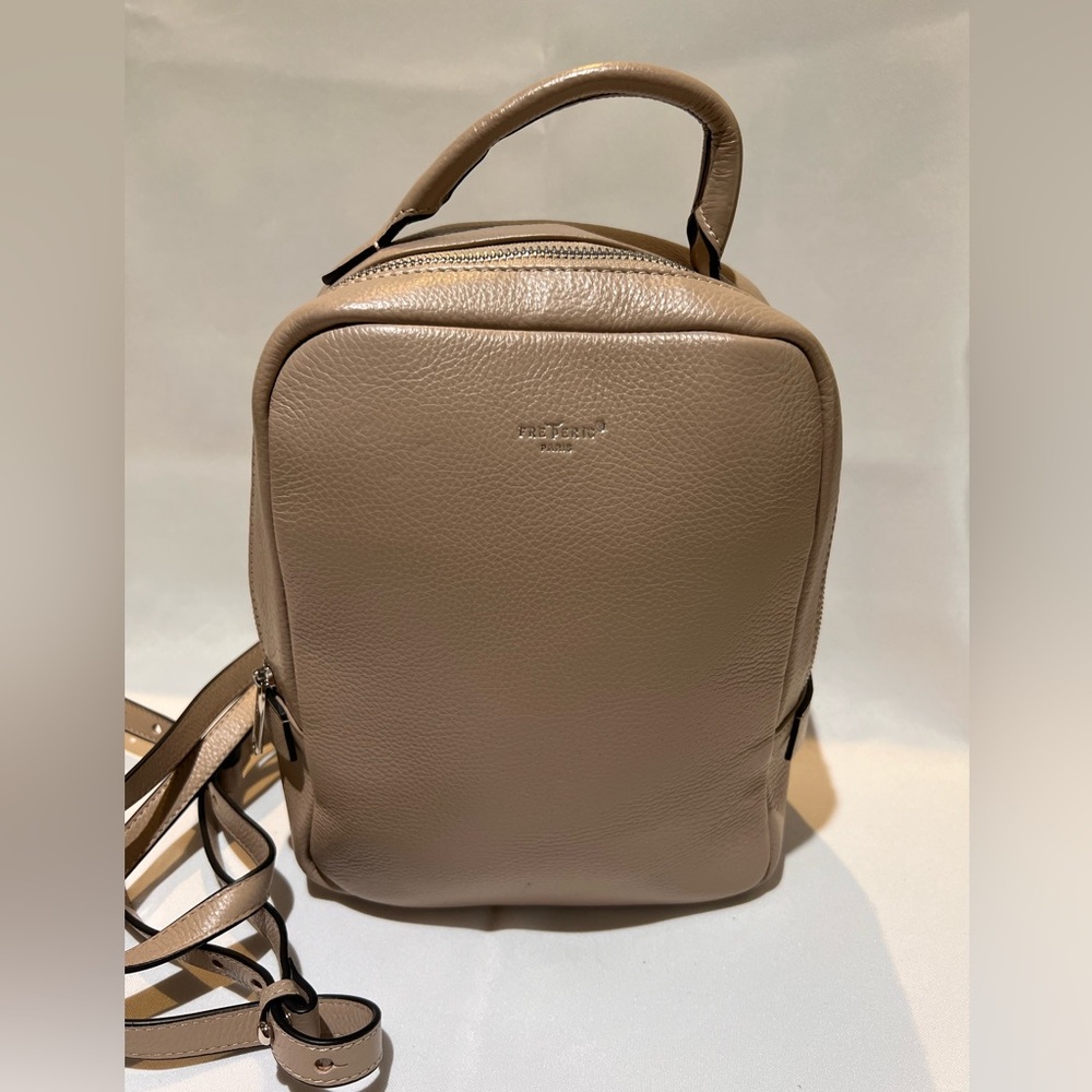 FreDeric Paris taupe 8 x 10 backpack with adjustable straps